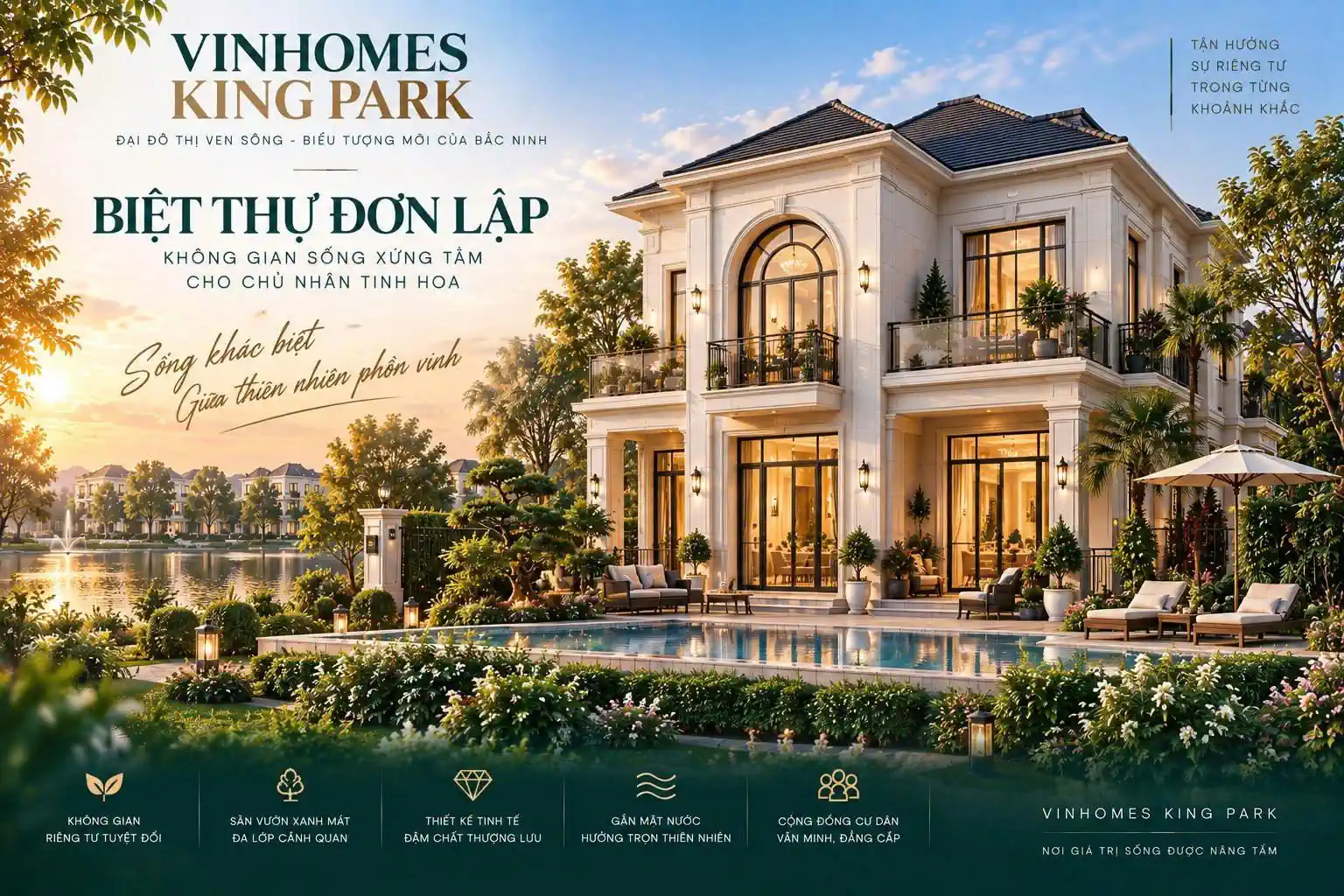 Phối cảnh biệt thự đơn lập Vinhomes King Park