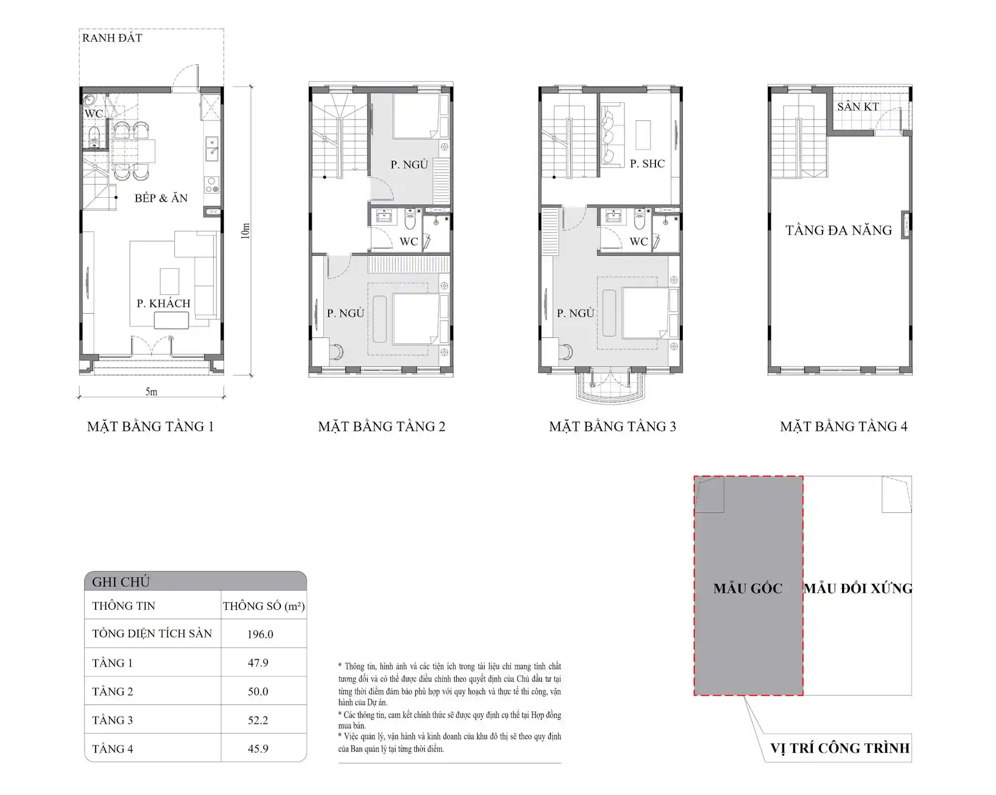 Mặt bằng liền kề 5x12m Vinhomes King Park