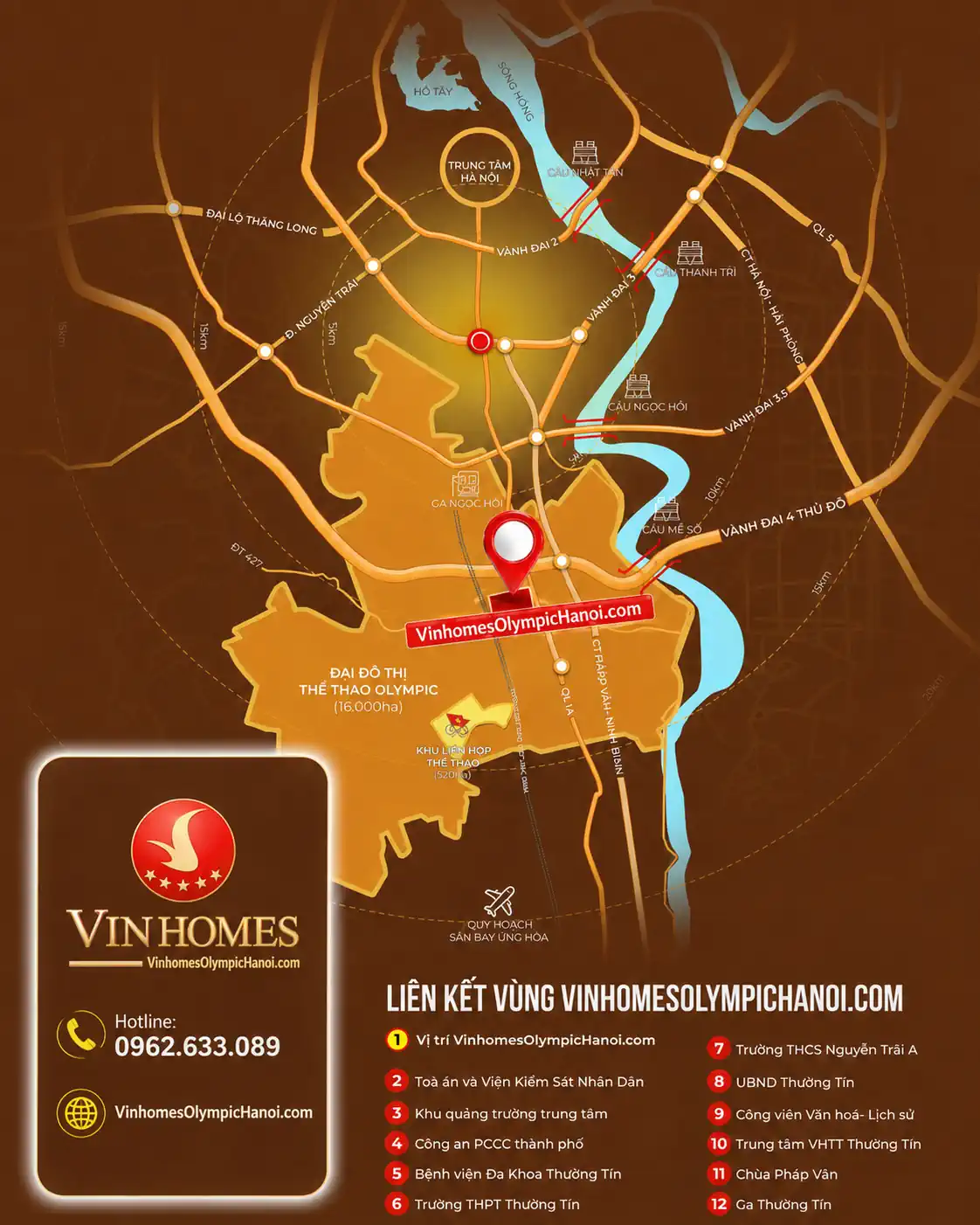 Vị trí dự án Vinomes Olympic hay còn gọi là dự án Vinhomes Global Sportia